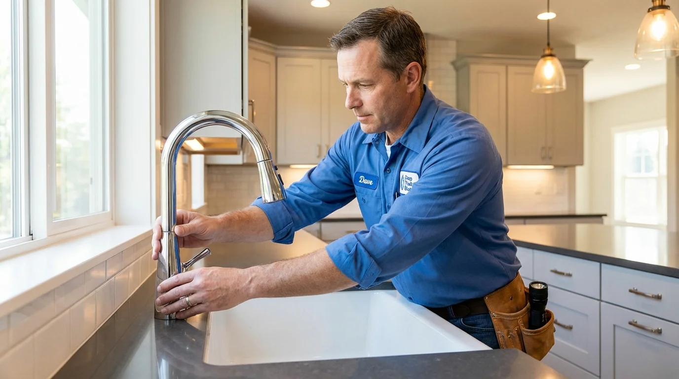 Kitchen faucet installation by Johns Plumbing LLC in Vinalhaven