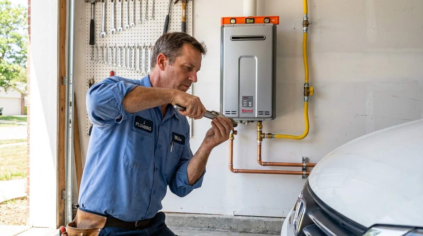 Tankless water heater installation by a Johns Plumbing LLC plumber in Vinalhaven